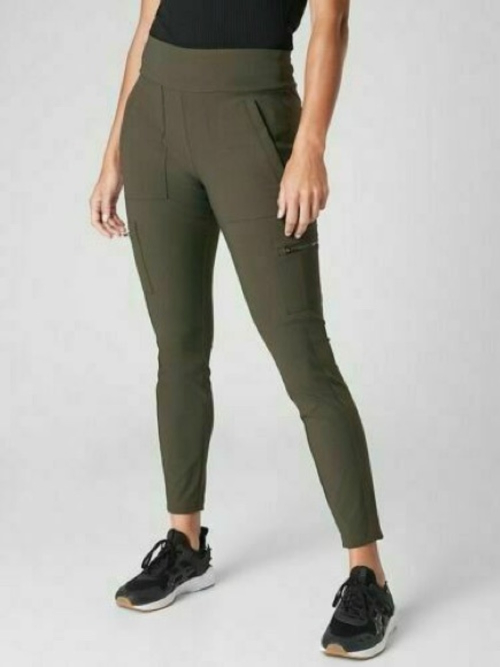Athleta Headlands Hybrid Cargo II Tight Pants | Peat Green | 4